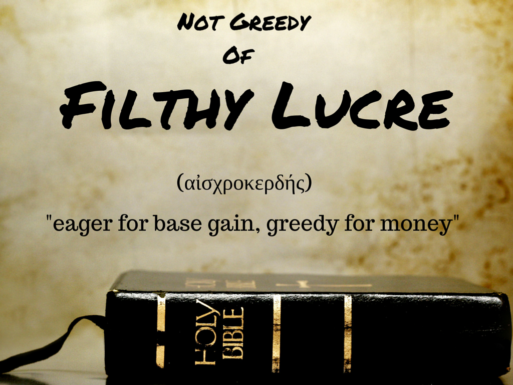 filthy lucre translation in english