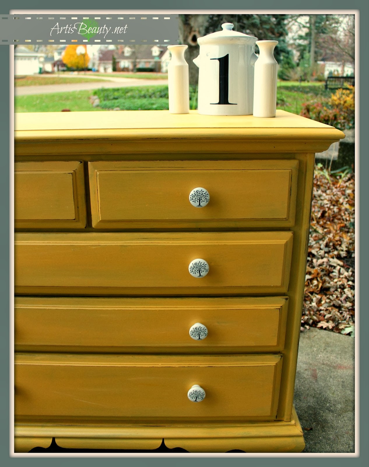 ART IS BEAUTY Simple and Elegant Yellow Dresser Makeover