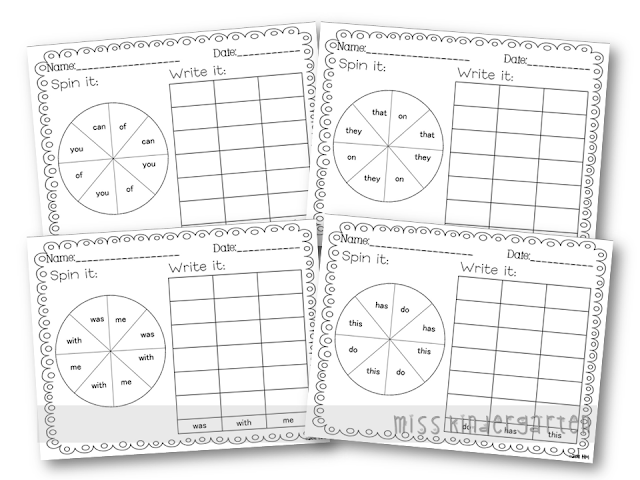 Sight Words - Miss Kindergarten