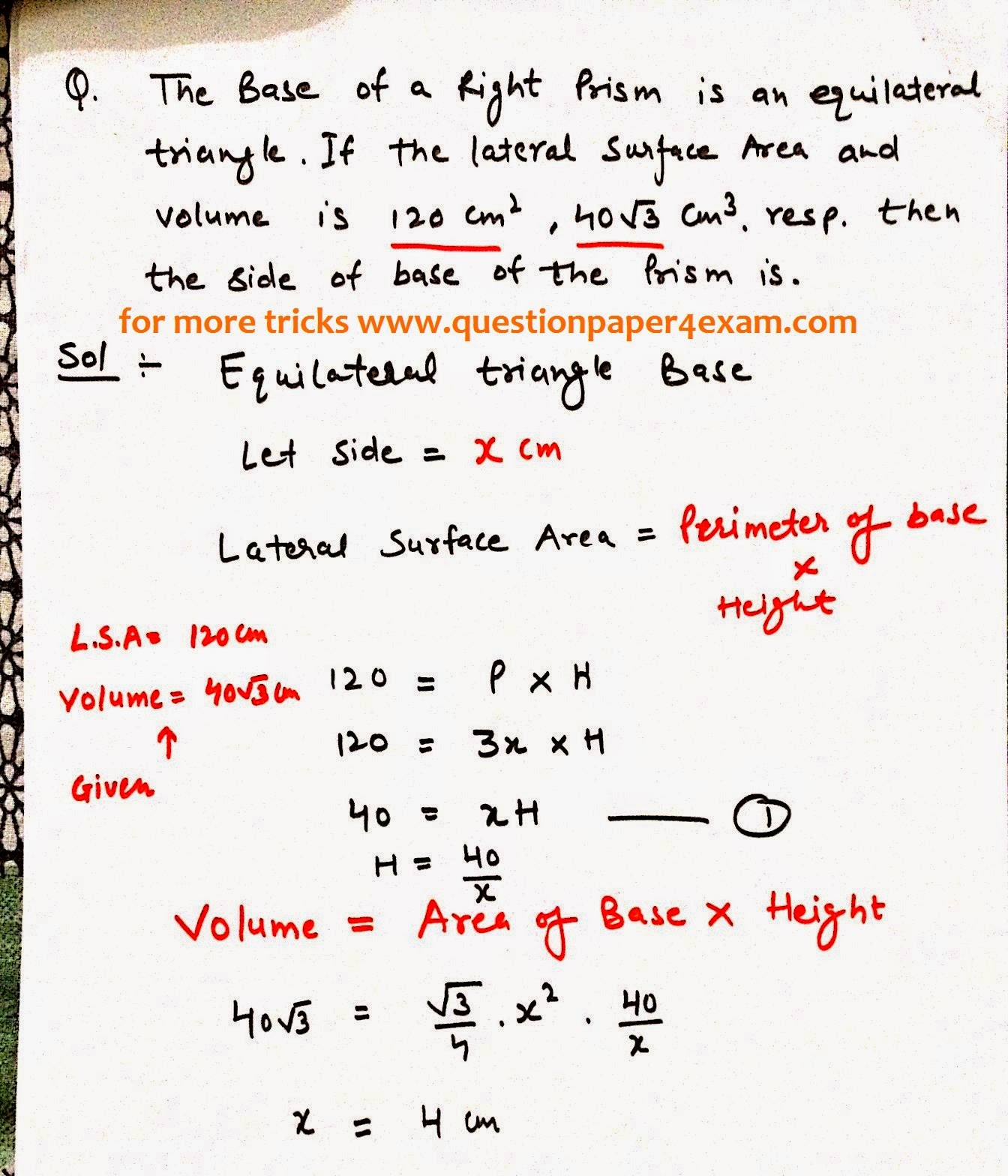 PRISM FORMULAS SSC Maths Tricks