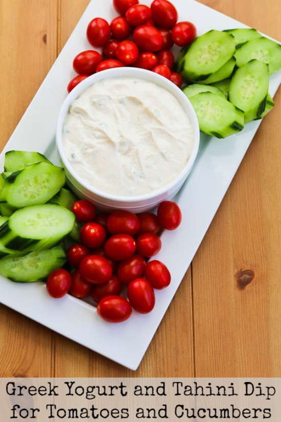 Greek Yogurt and Tahini Dip for Tomatoes and Cucumbers Kalyn's Kitchen