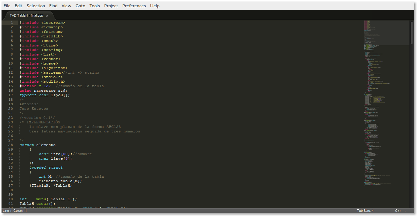 Portafolio Tabla Hash en c++