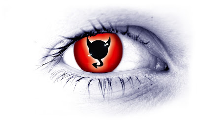 Devils eyes with logo