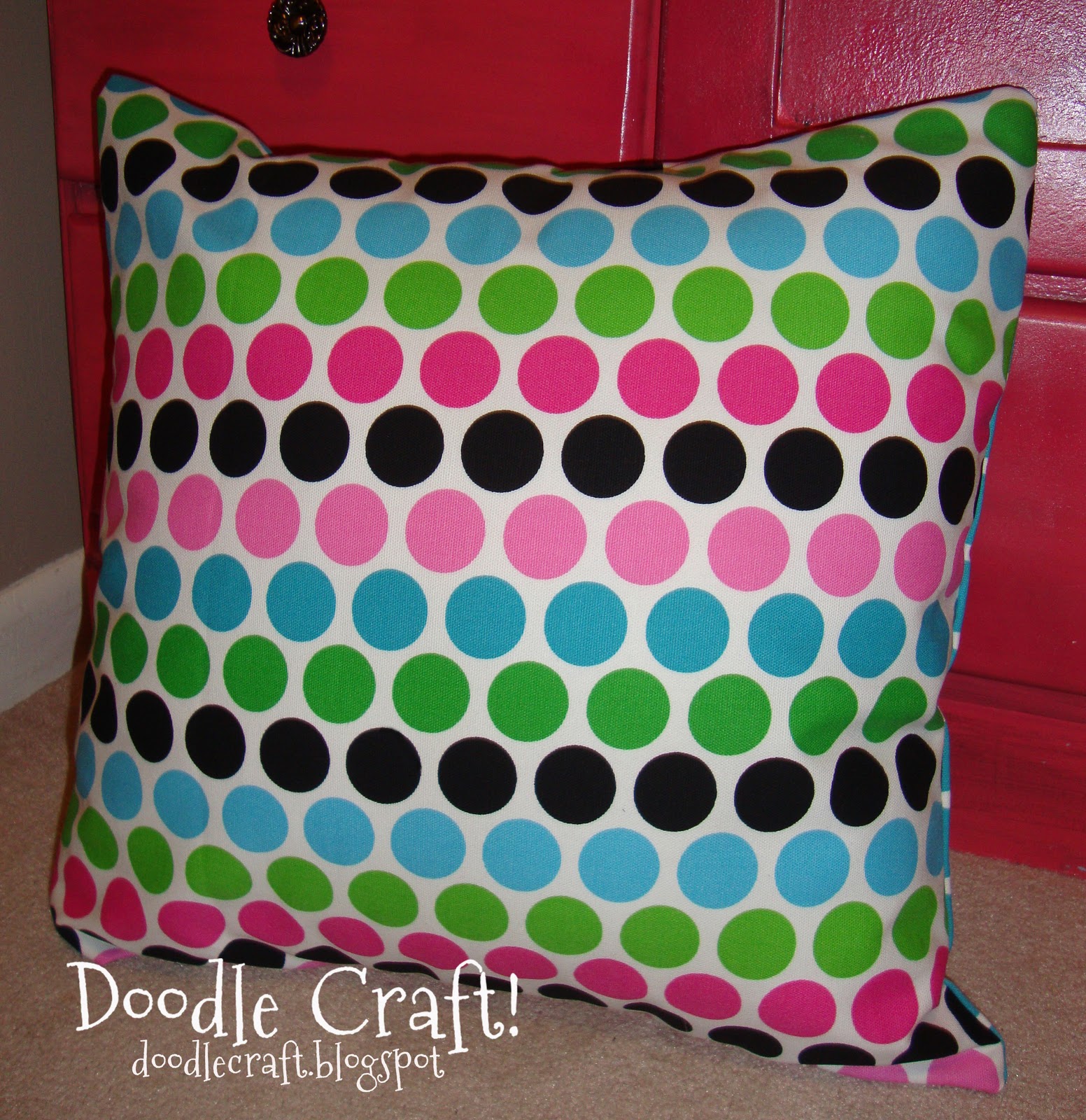 Doodlecraft Polka Dot Pillow!