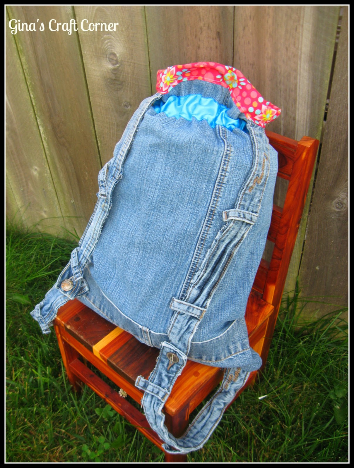 Gina's Craft Corner Blue Jean Backpack