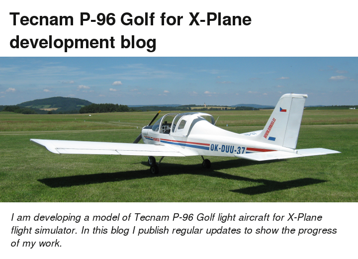 Tecnam P-96 Golf for X-Plane development blog