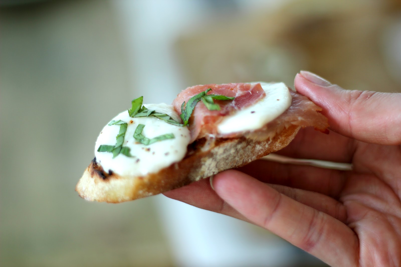 Jenny Steffens Hobick Grilled Prosciutto, Fresh Mozzarella Garlic