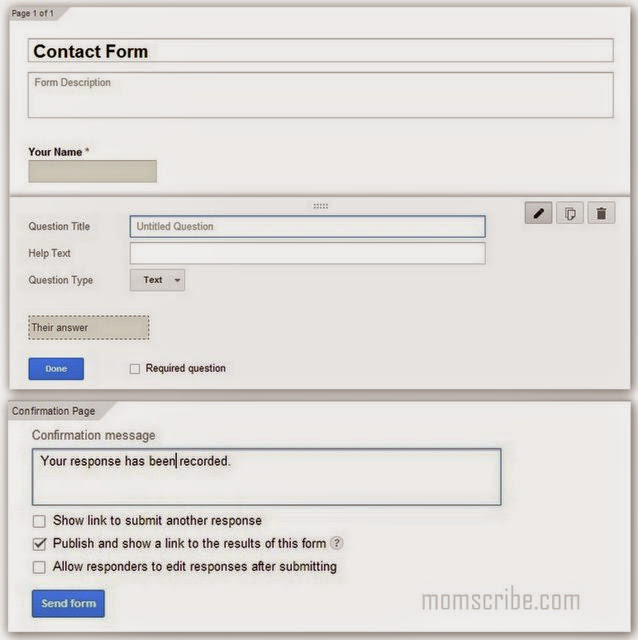 how to create contact form
