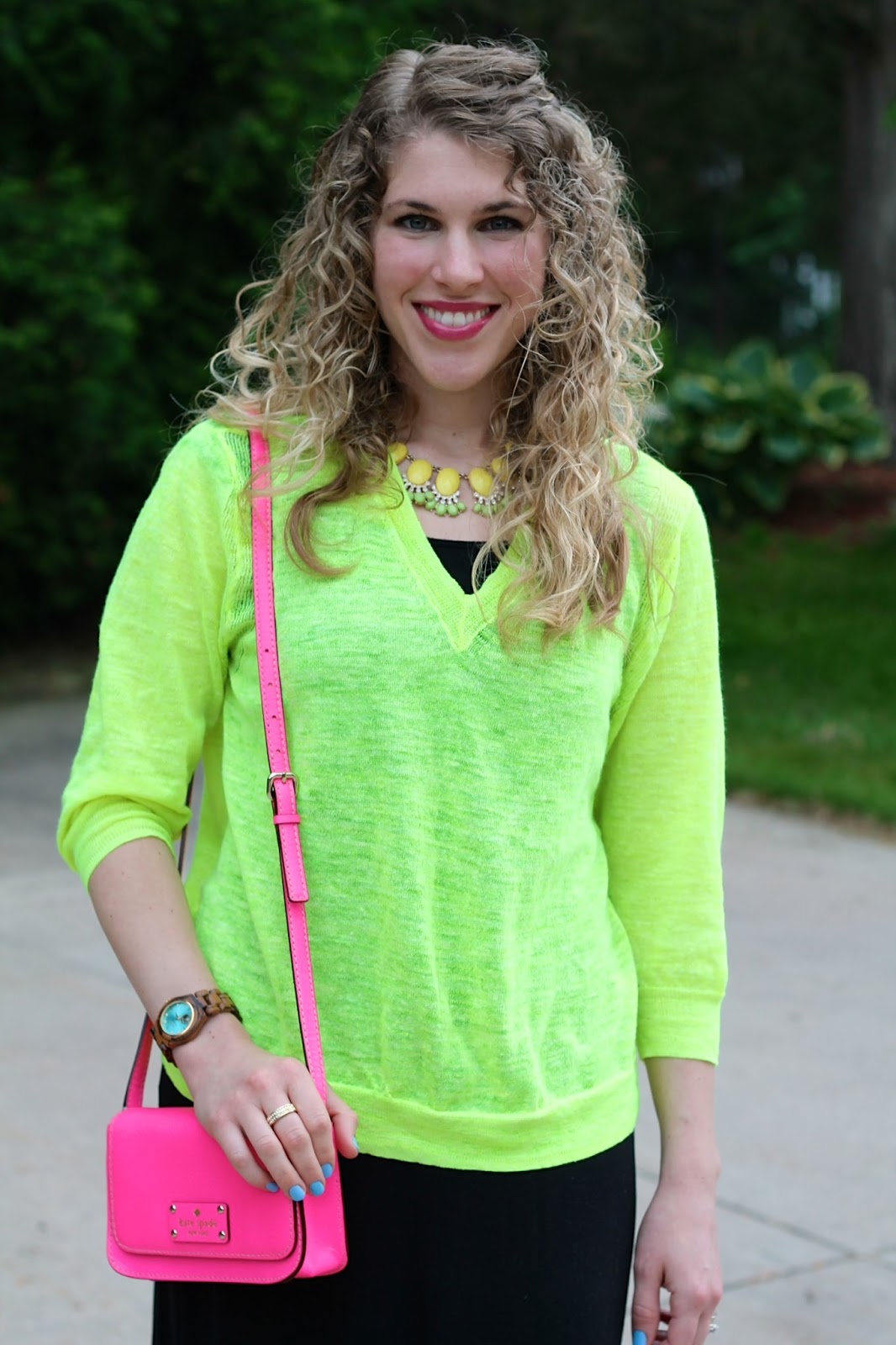 I do deClaire Black Maxi Dress and Neon