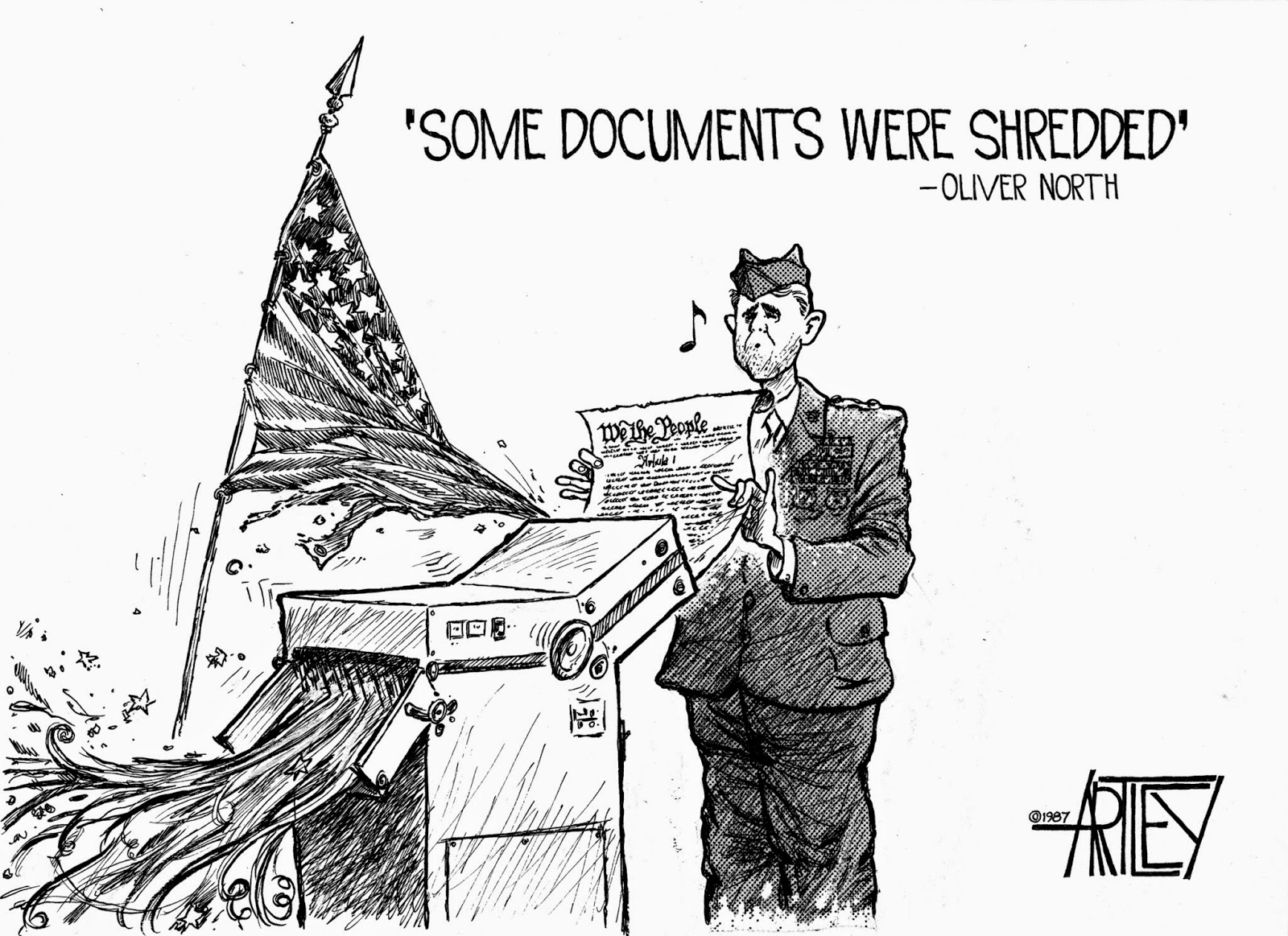 Image result for oliver north cartoon