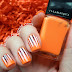 Halloween Nail Art: Neon Orange, Purple and White Stripes