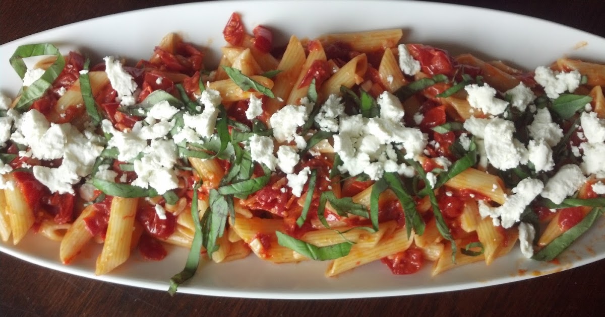 salted sugared spiced™ Penne Pasta with Fresh Tomato Sauce and Goat Cheese