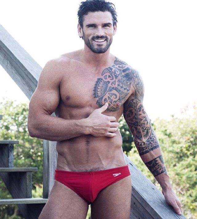 men in red speedos