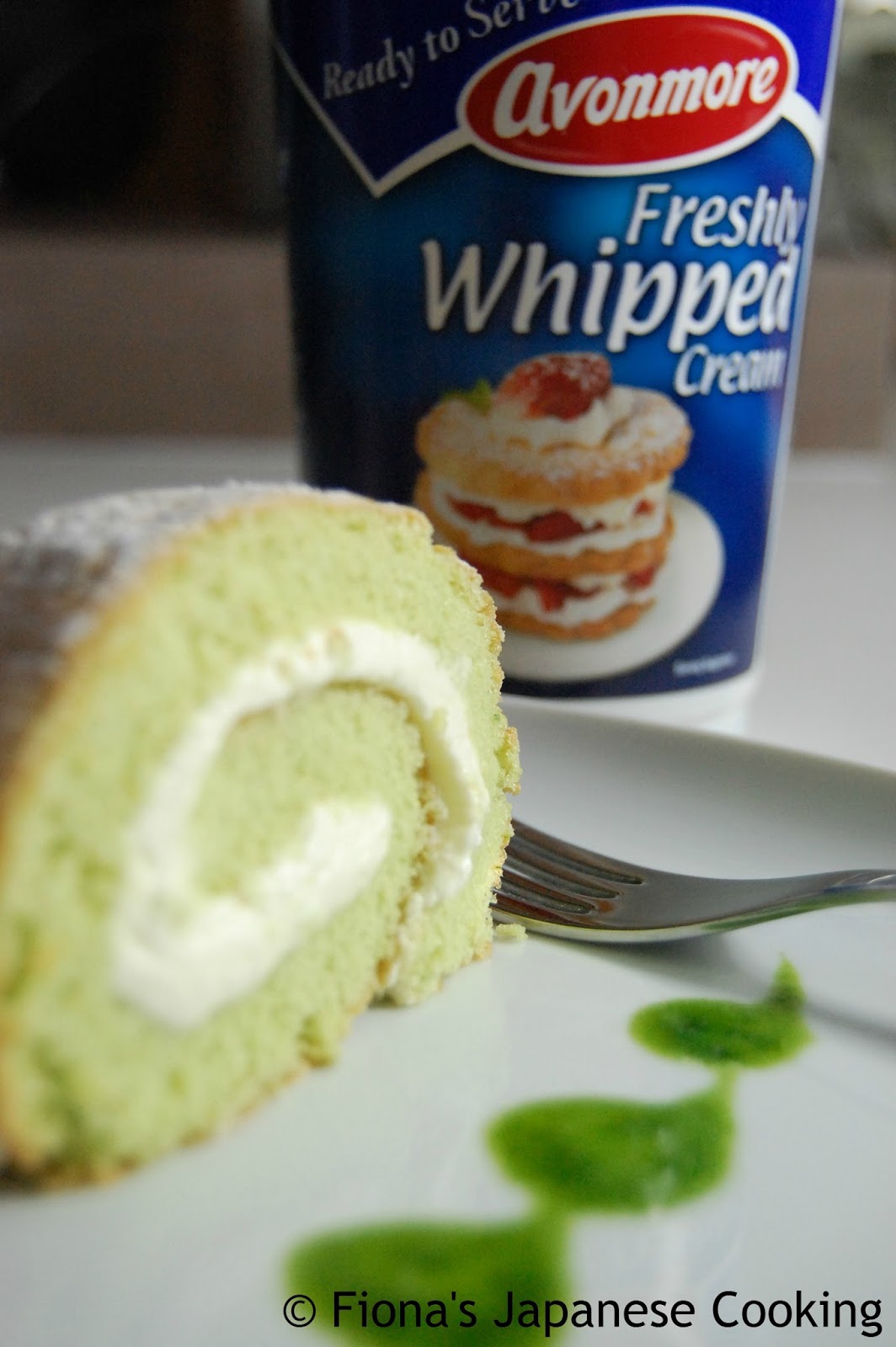 Fiona's Japanese Cooking Pandan Swiss roll cake recipe