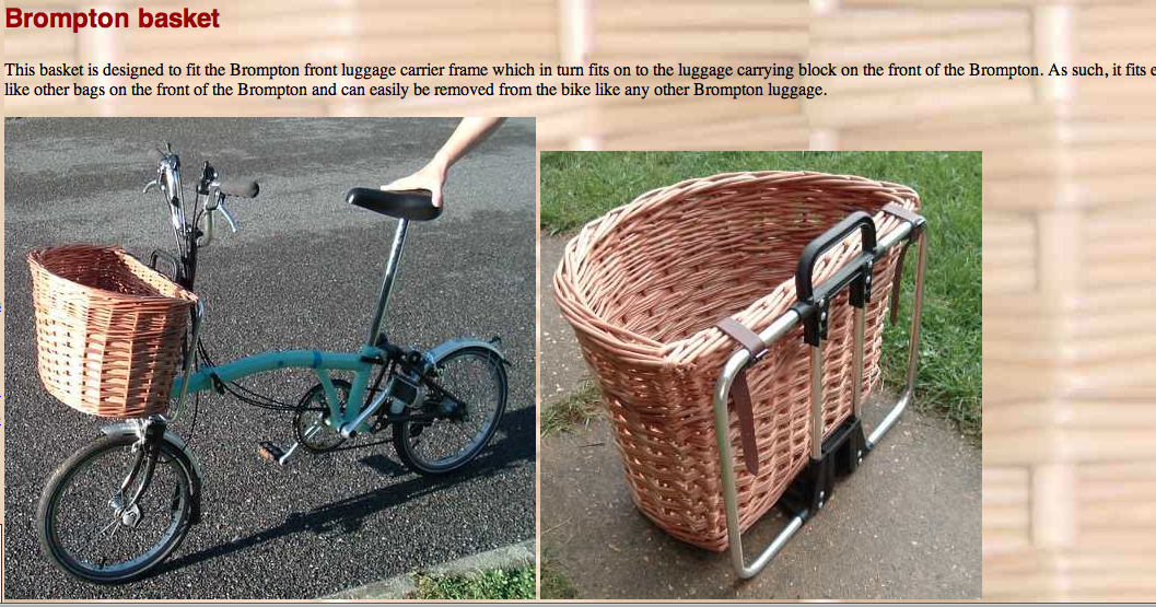 smallwheelsbigsmile Basket. For Brompton