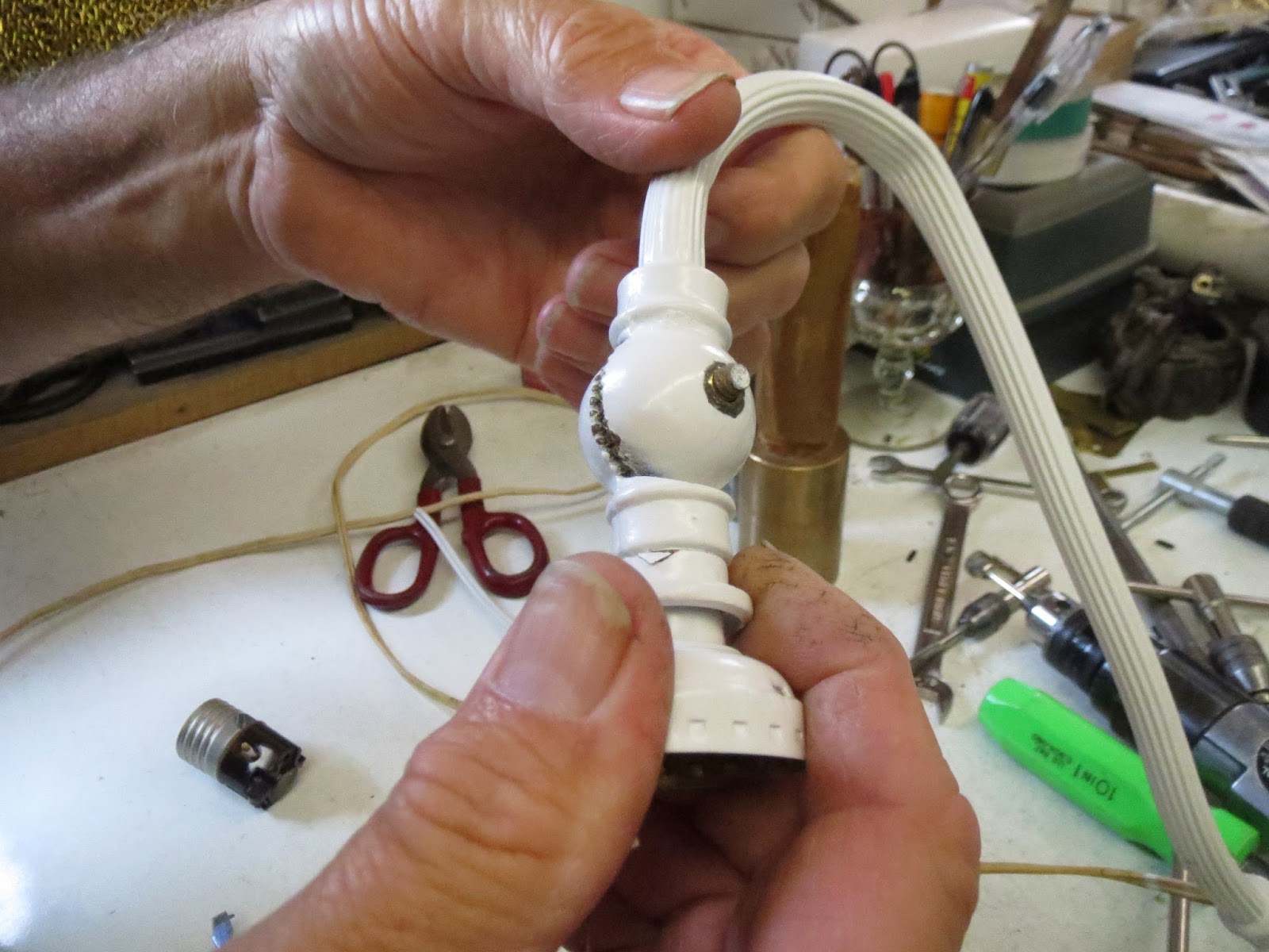 Lamp Parts and Repair Lamp Doctor White Bridge Arm Floor Lamp