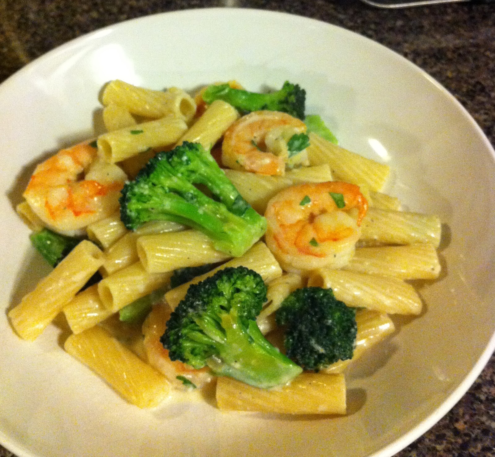 Mikostinko It's an Attitude Ziti Rigate Alfredo with Shrimp and Broccoli