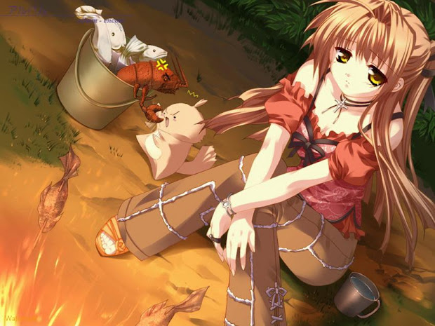 sad anime girl with brown hair