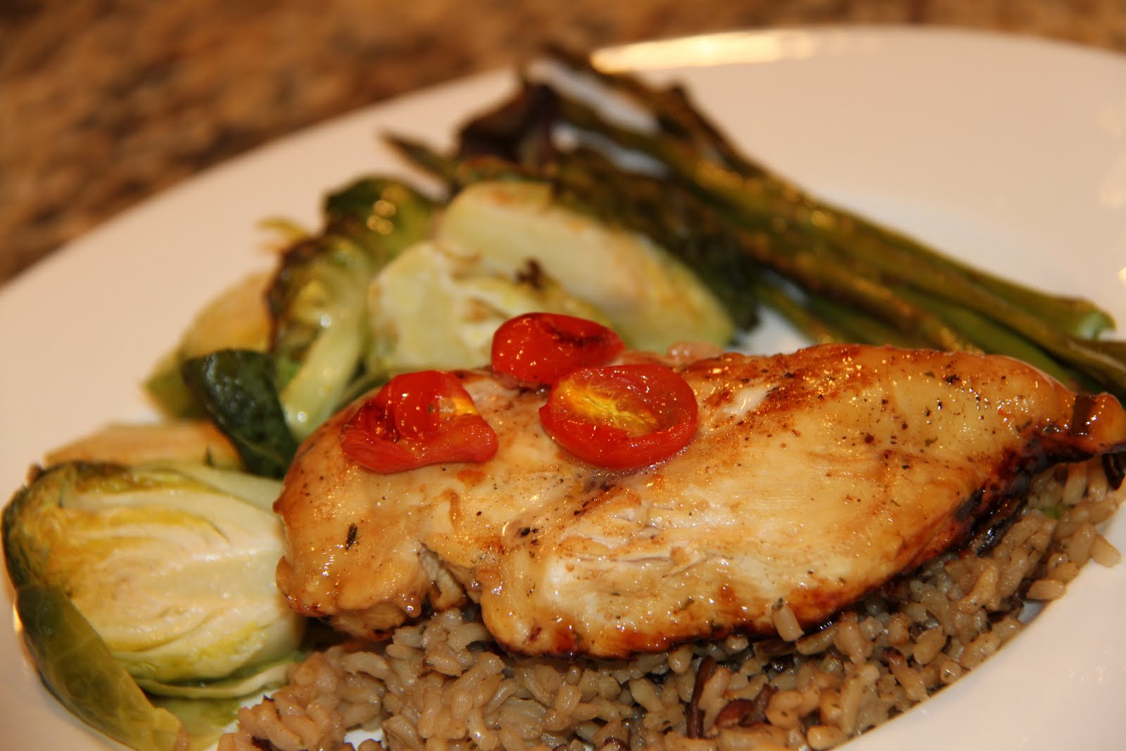 Sara B Consulting Roasted Brussel Sprouts & Glazed Chicken Breast