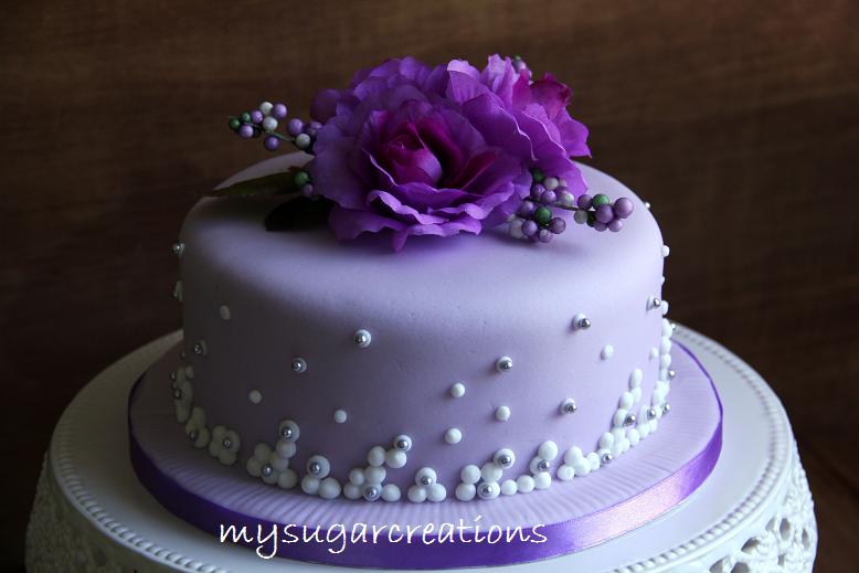 My Sugar Creations (001943746M) Purple Silk Flower Hantaran Cake