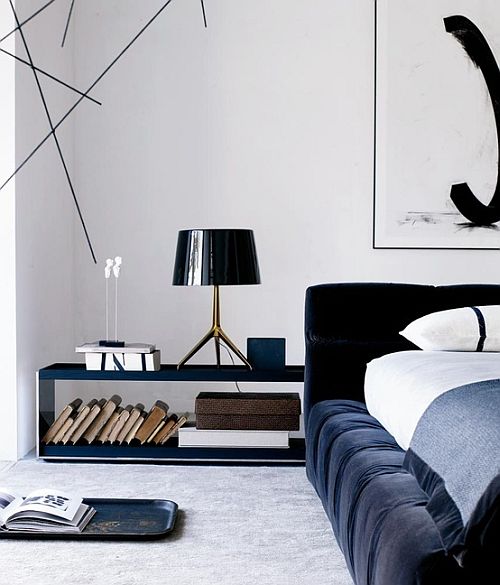 beautiful and modern black and white bedroom