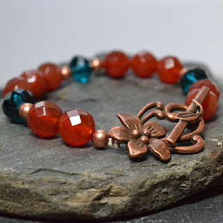 cornelian handmade copper bracelet