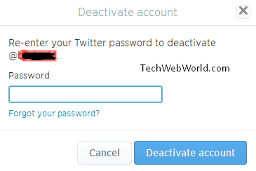 twitter enter password