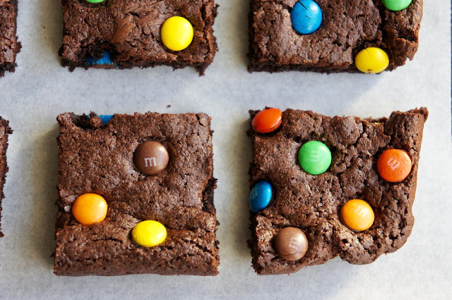 Rezept für glutenfreie M&M Brownies