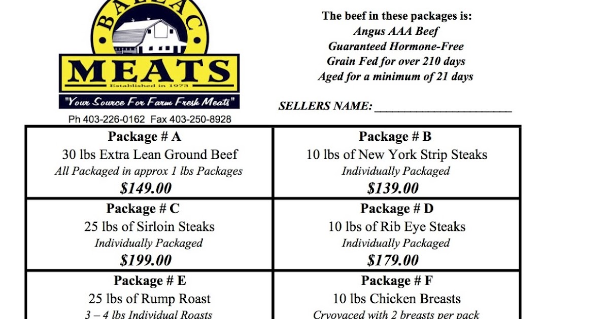 LTBK St. Jude/Woodcreek Recreation Area Balzac Meats Orders due May 3rd