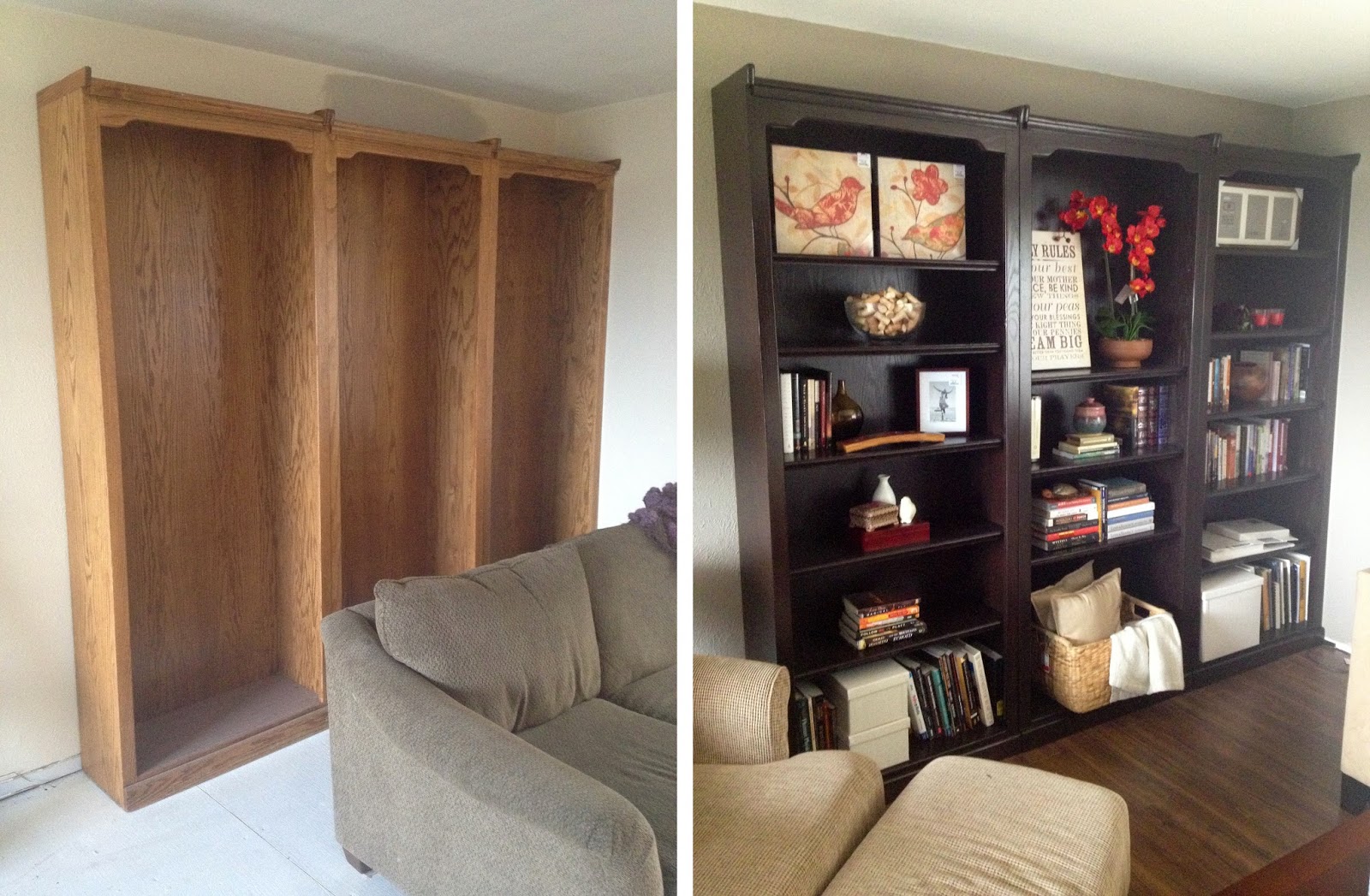 Painted New General Finishes Gel Stained Bookcases