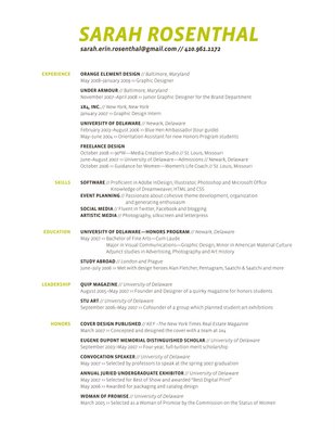 freelance design resumes