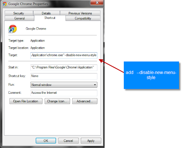 How to get old style right click menu for Google chrome