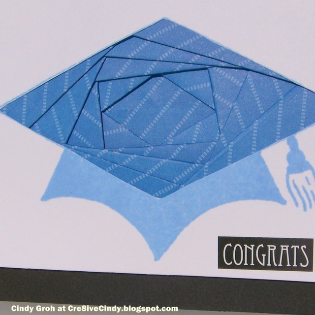 Cre8iveCindy Iris Folding Blue Grad Cap