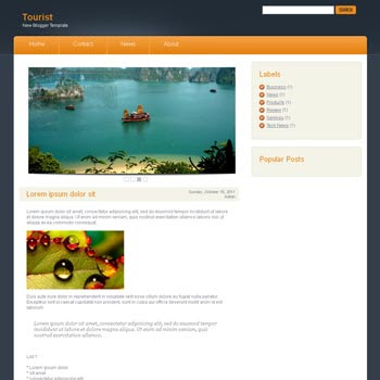 Tourist blog template. download blogger template magazine style
