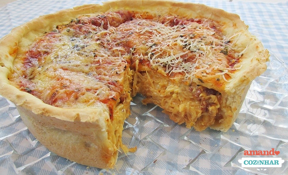 Pizza estilo Chicago Super recheada Amando Cozinhar Receitas