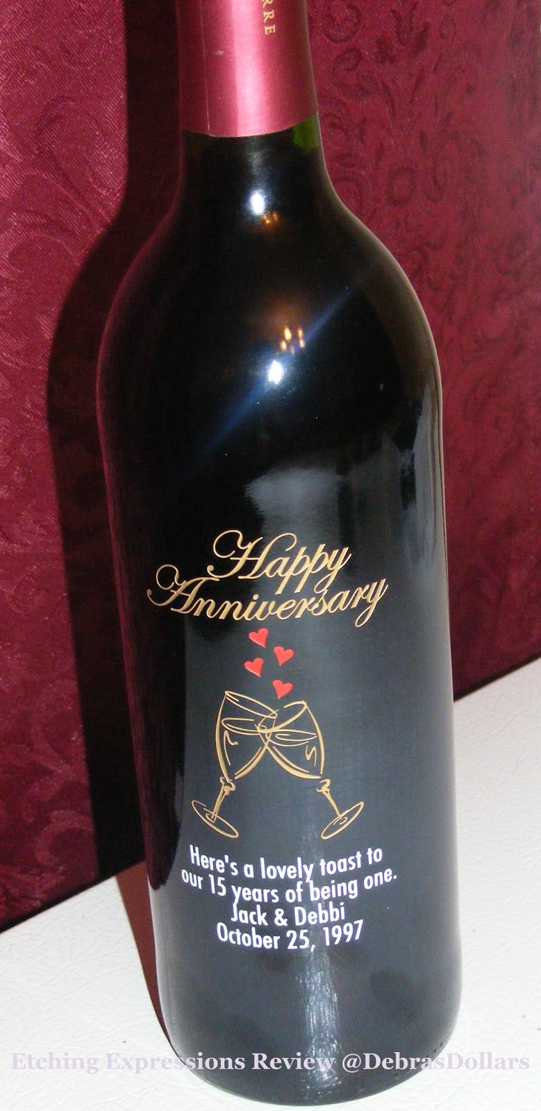 Debras Dollars It Just Makes Cents! Etching Expressions Etched Wine Bottles Review