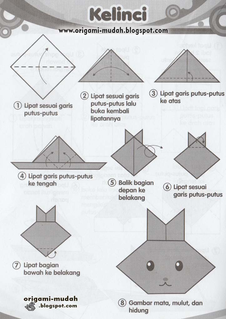 Cara Mudah Membuat Origami Kelinci