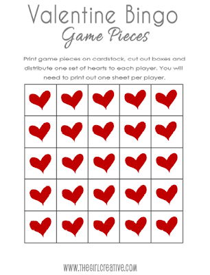 Valentine's Day Blank Bingo Card 1