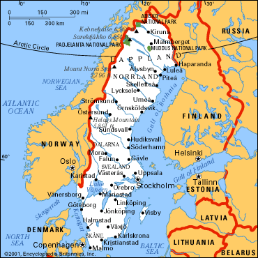 Map of Sweden Cities