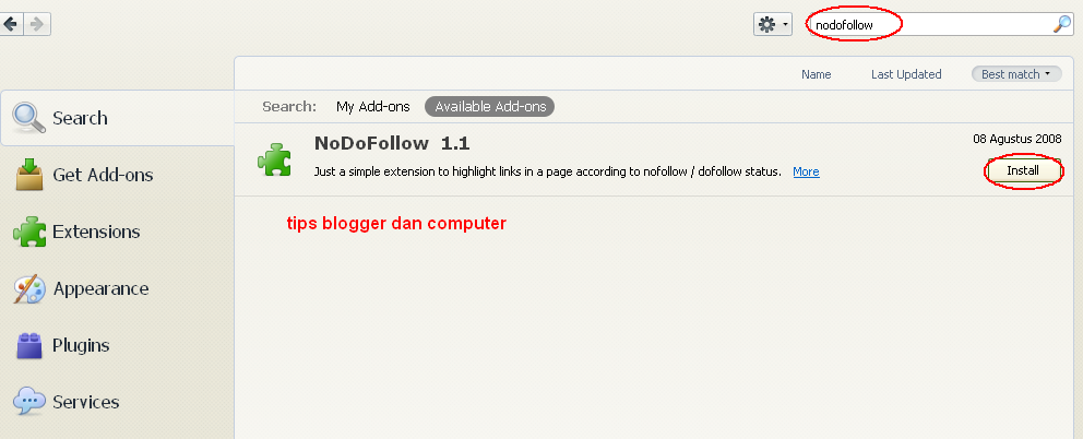 NoDoFollow For Firefox