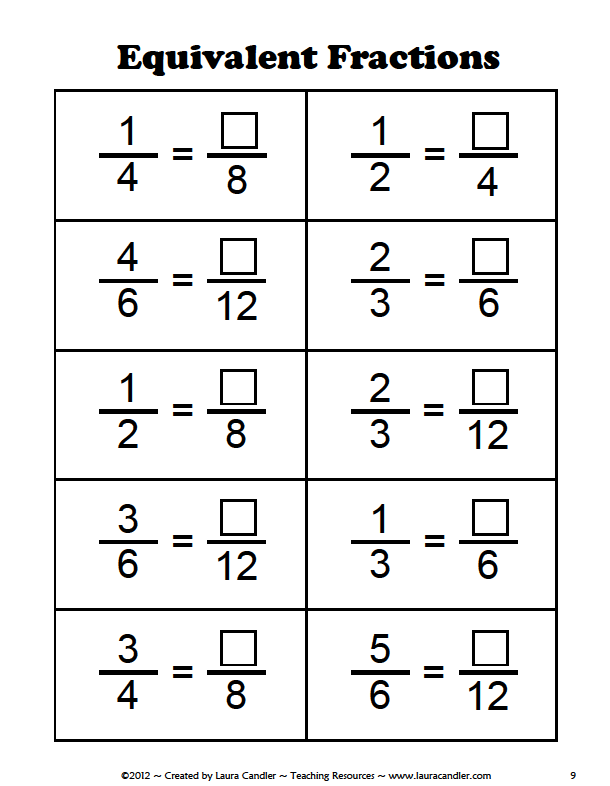 teaching equivalent fraction game