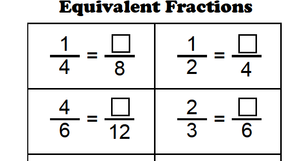 Mrs. White's 6th Grade Math Blog: EQUIVALENT FRACTIONS