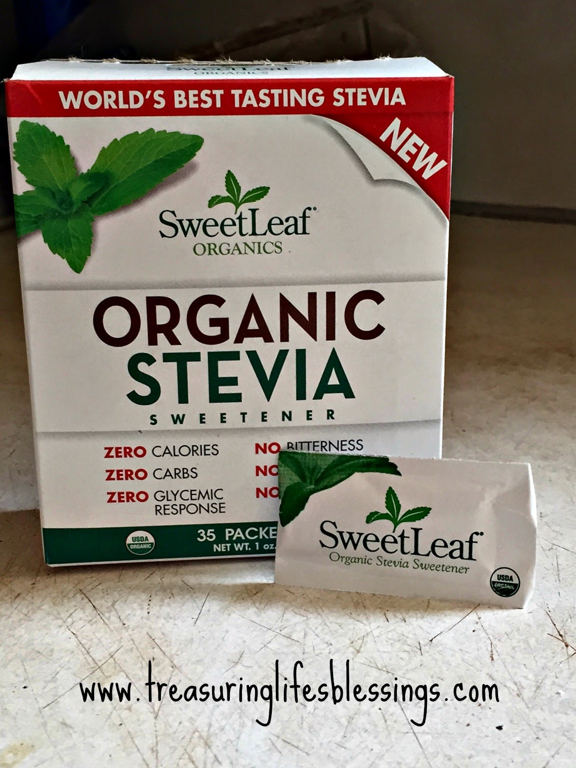 SweetLeaf Organic Stevia Sweetener Treasuring Life's Blessings
