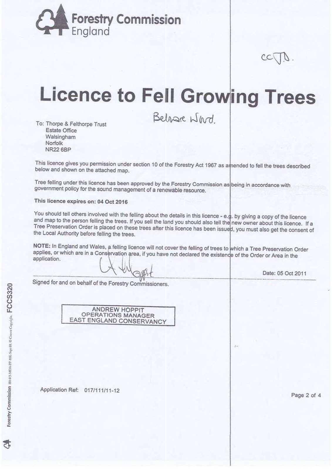 Friends of Thorpe Woodlands Felling in Belmore Plantation