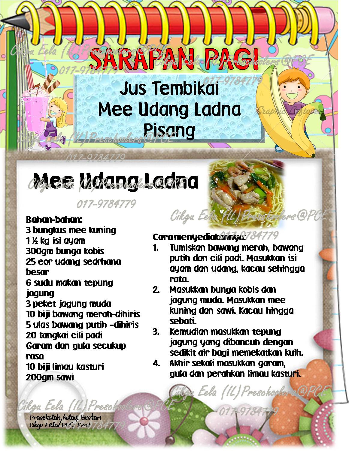 Cikgu Eela Il Preschoolers Pce Menu Pemakanan Seimbang Kanak Kanak Prasekolah