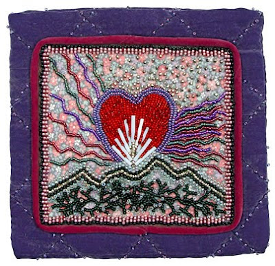 Mom's Pouch, bead embroidery by Robin Atkins