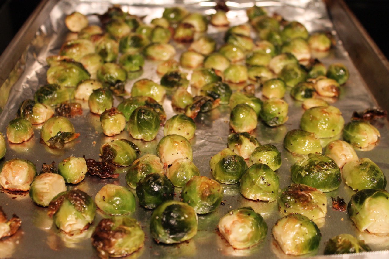 Cook In / Dine Out Roasted Brussels Sprouts with Pecans and Honey