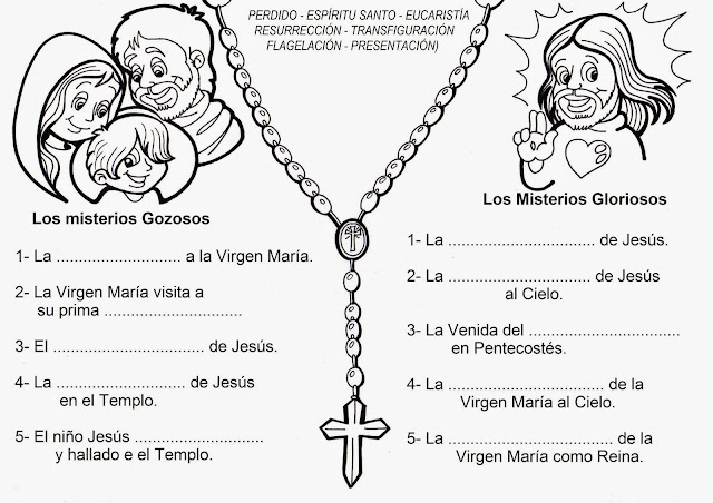 : Recursos Catequesis Santo Rosario para Colorear - Mes de Octubre : Recursos Catequesis Santo Rosario para Colorear - Mes de Octubre