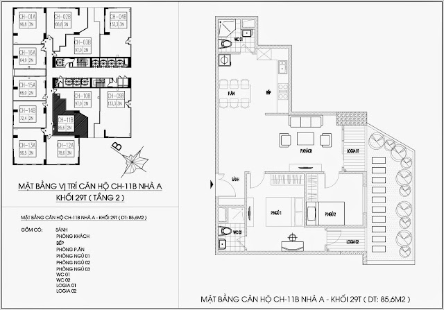Mặt bằng căn hộ tòa A - 29 tầng, chung cư Imperia Garden Mặt bằng căn hộ tòa A - 29 tầng, chung cư Imperia Garden