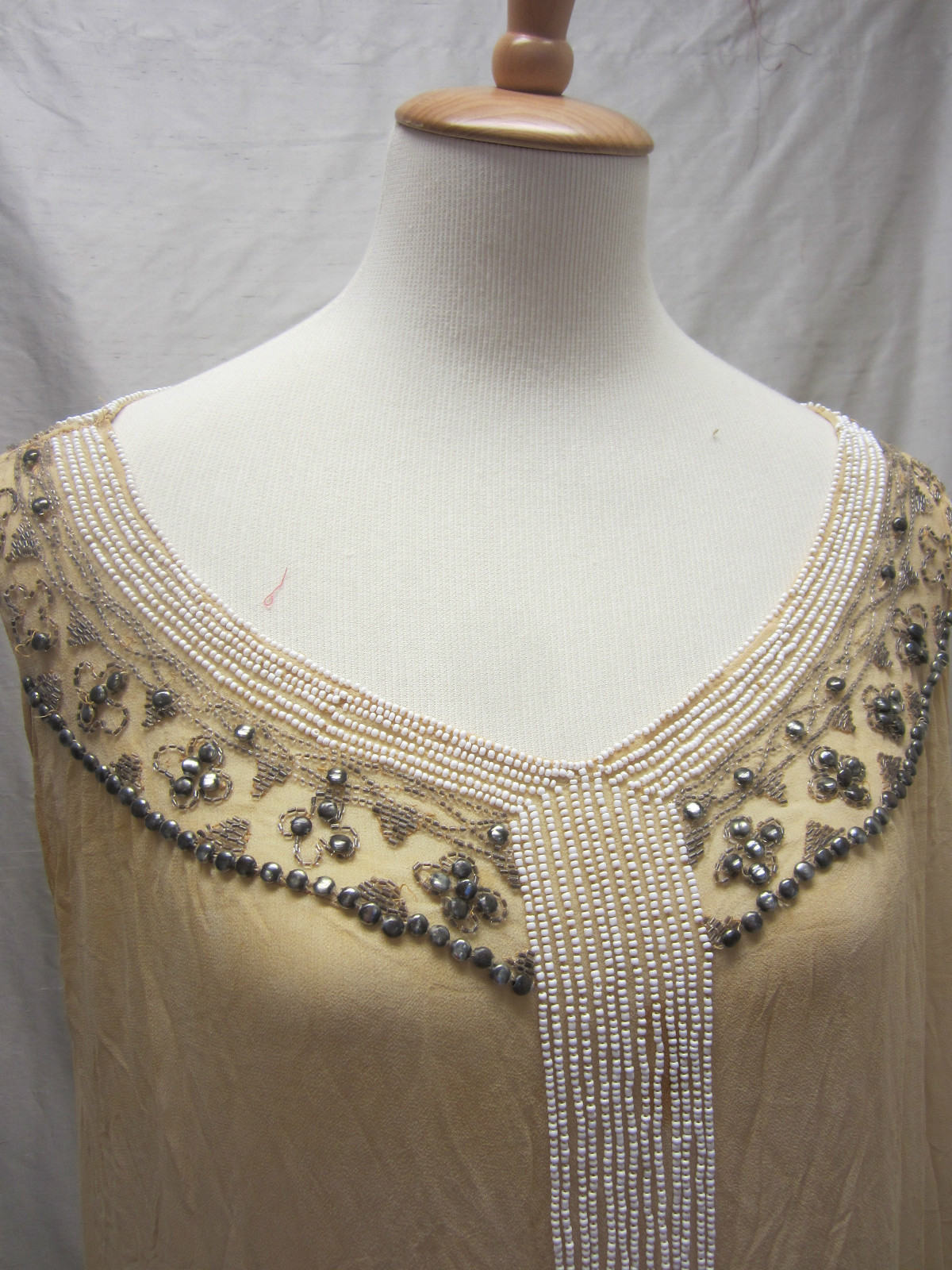 All The Pretty Dresses 1920's Beaded Pale Yellow Dress